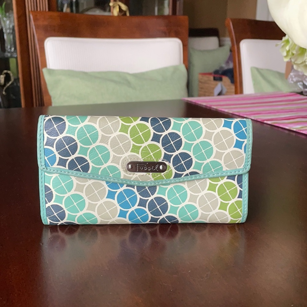 Fossil Blue-Toned Genuine Leather Wallet